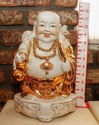 Happy Buddha With Gold Trim