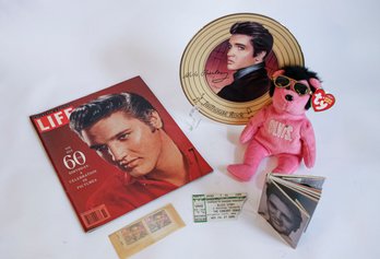 Elvis Lot Including Book, Beanie And  Life Magazine