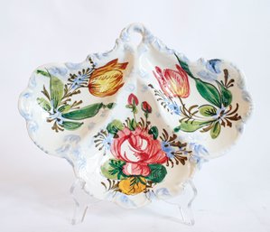 Tri Compartment Serving Dish Made In Italy