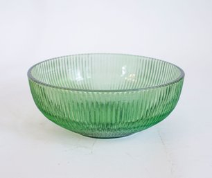 Vintage Green Ribbed Bowl