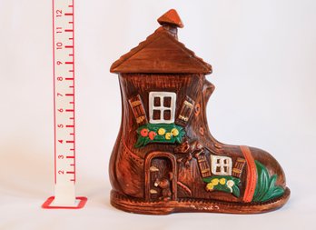 Ceramic Old Woman Who Lived In A Shoe Cookie Jar