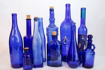 Collection Of Cobalt Bottles