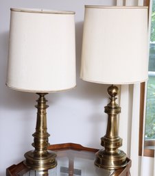 Mismatch Pair Of Stiffel Brass Lamps