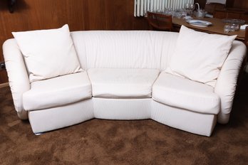 Postmodern Sculpted White Sofa By Carsons