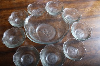 Anchor Hocking Pressed Glass Salad Bowl Set