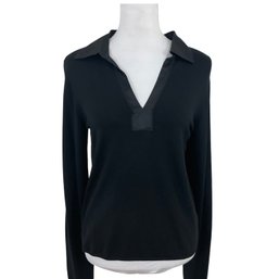 Calvin Klein Black Silk Sweater Top Size L