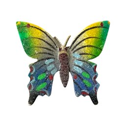 Colorful Frosted Painted Butterfly Brooch Made In Korea