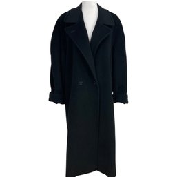 Evan Picone Black Wool & Mohair Coat