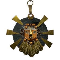 Aztec Artisan Metal Necklace From Mexico