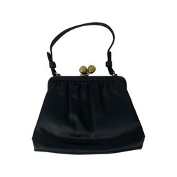 Ande Black Evening Handbag With Rhinestones