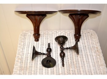 Wall Sconce Grouping - Candle Sticks And Wall Shelves