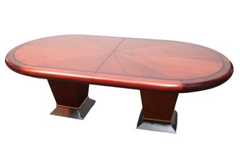 Double Pedestal Mahogany Dining Table With Leaves