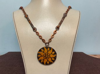 Hand-carved Wood Necklace