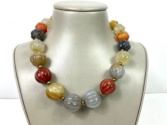 Multi-color Stone Choker Necklace