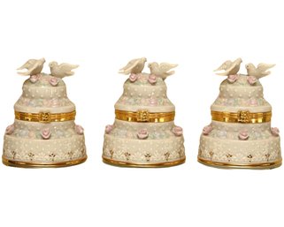 Trio Of Lenox Wedding Cake Trinket Boxes