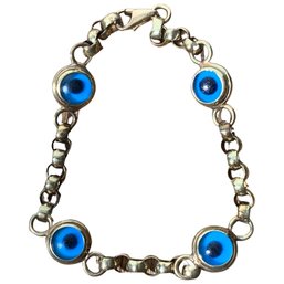 Blue Eyed 14k Gold Bracelet