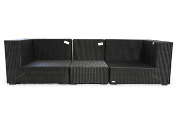 MANUTTI ASPEN BLACK OUTDOOR SYNTHETIC SECTIONAL COUCH