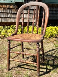 Vintage Spindle Back Cane Seat Chair
