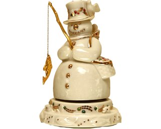 Lenox Porcelain Figurine 'fishing Snowman'