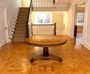 Mill House Beidermeier Style  Walnut Foyer Table