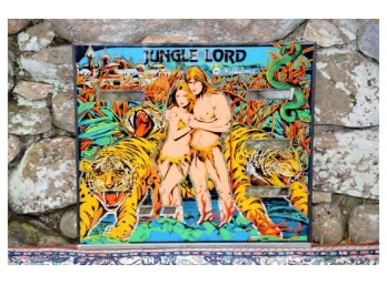 1980's 'Jungle Lord' Pinball Machine Glass Panel