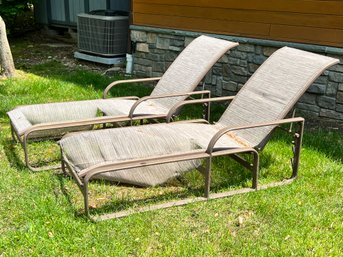 Pair Of  Brown Jordan Chaise Lounges For Restoration