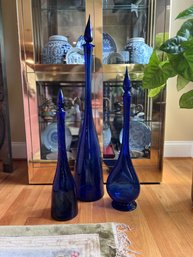 Tall Blue Glass Amphora (3 Of 3) - Smallest @ 23' - READ DESCRIPTION & CONDITION NOTES BEFORE BIDDING