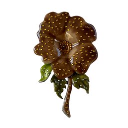 Vintage Laila Rowe Enamel Flower Brooch