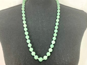 Green Stone Bead Necklace