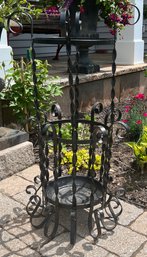 Vintage French Iron Scrolled Topped Umbrella Or Plant Stand