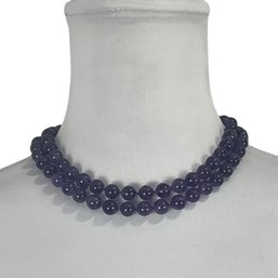 Purple Glass Beads Necklace
