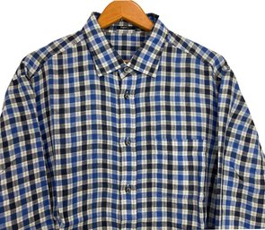 Zegna Sport Mens Blue Linen Shirt Size L