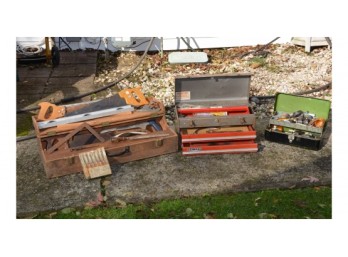 Vintage Tools Box And Tools Lot