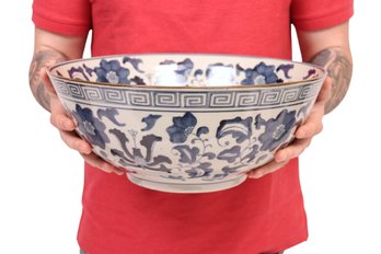 Large Blue And White Porcelain Bowl