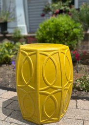 Fantastic Yellow Ceramic Chinoiserie Garden Bench