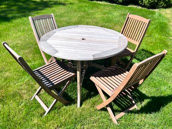 Teak Wood Folding Table And Chairs