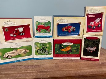 8 Hallmark Keepsake Vehicles Ornaments New In Boxes