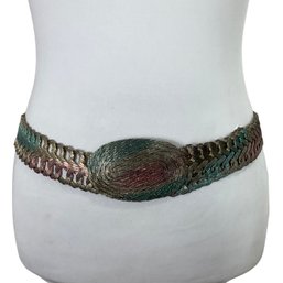 Tri-color Metal Weaved Stretch Belt