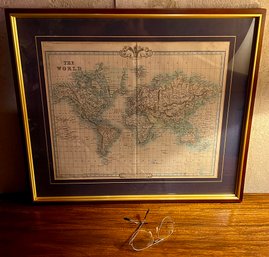 FINLAND - Framed Map Of The World - Purchased In Helsinki In 1975