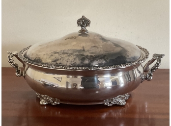 Van Bergh Silver Plate Covered Serving Dish