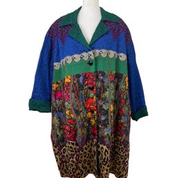 Koos Van Den Akker Couture Mix Print Patch Oversized Jacket