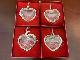 Lenox Set Of 4 Crystal Heart Our First Christmas Ornaments New In Boxes