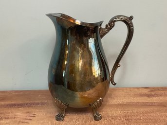 Vintage FB Rogers & Co. Silver Plated Water Pitcher With Ice Guard