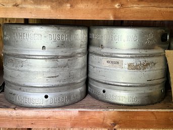 Two Anheuser Busch Kegs