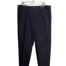 Lauren Jean Co. Ralph Lauren Blue Striped Cotton Jeans Size 16
