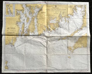 Marthas Vineyard To Block Island With Nautical Symbols And Abbreviations Chart