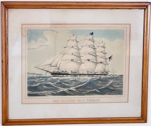 1872 'Cosmos' Nautical Hand Colored Currier & Ives Lithograph