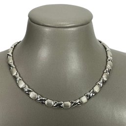 Sterling Silver 925 FAS Hugs & Kisses Choker Necklace