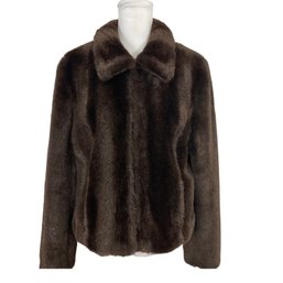 Macys Style & Co. Brown Faux Fur Jacket Size L