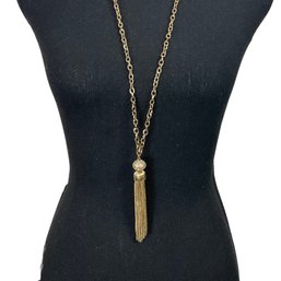 Tassel Necklace With Rhinestones